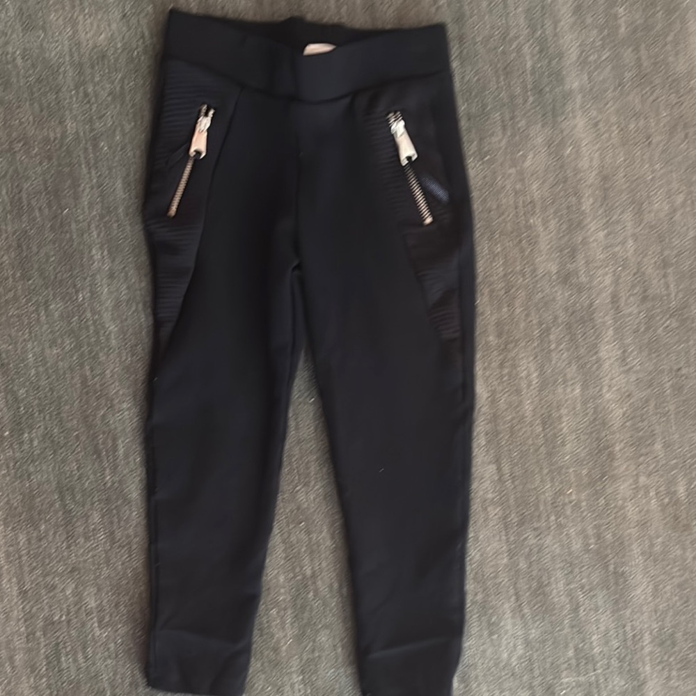 Zara Black Kids Leggings with Zipper Details
